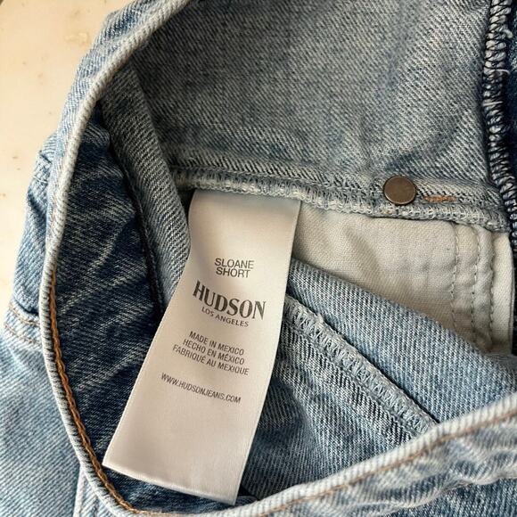 Hudson Jeans Women’s Sloane Fold Over Shorts High Waist Button Fly Distressed 24 - Picture 7 of 8